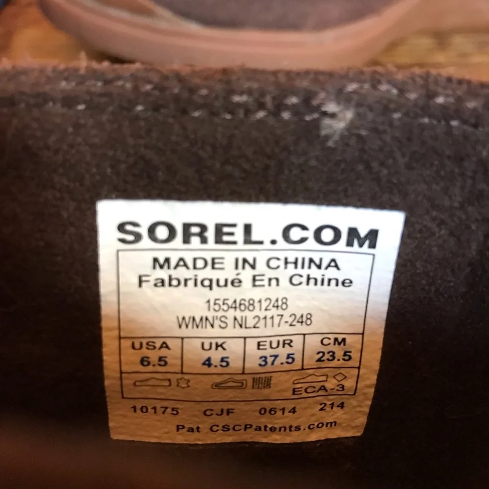 Sorel Mid Suede Wedge Boots 6.5 Brown Waterproof